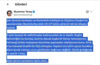 “Artık o bu manada bizatihi bir ölçü olmuştur.” | Muammer Yavaş